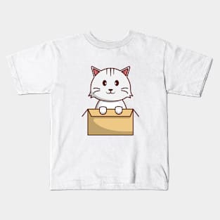 Cute Cat in a Box Kids T-Shirt